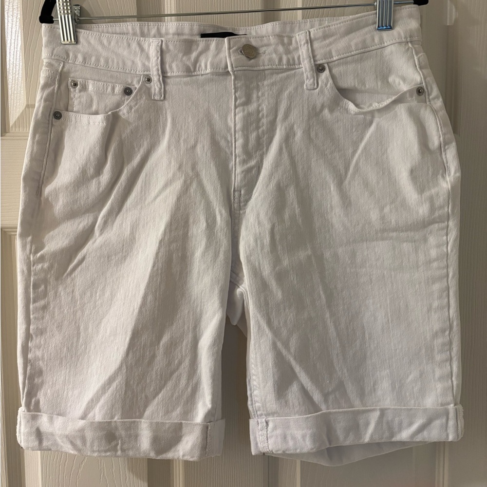 DKNY Women's Bermudas - White Jean Size 14